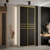 Kast CANNES 10-100 Breedte: 45 cm Korpus: wit Front: zwart Lijst: goudkleurig