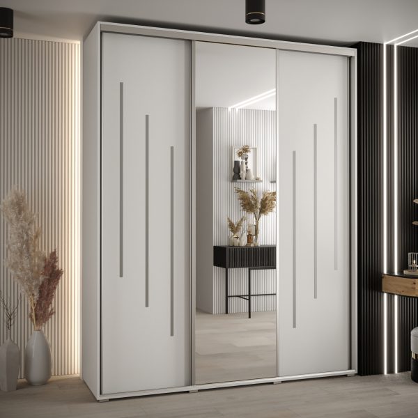 Kast CANNES 9-190 Breedte: 45 cm Korpus: wit Front: wit Lijst: zilverkleurig