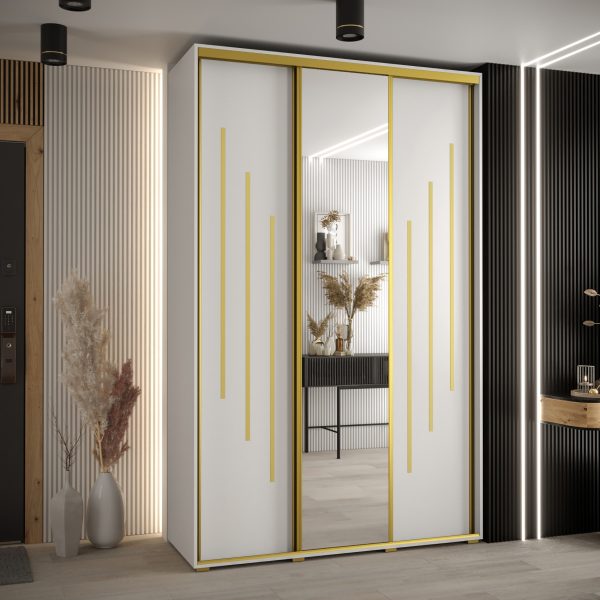 Kast CANNES 9-160 Breedte: 45 cm Korpus: wit Front: wit Lijst: goudkleurig
