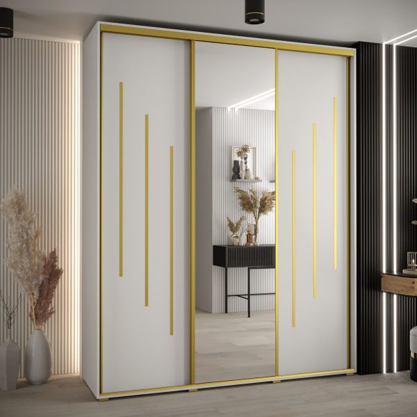 Kast CANNES 9-190 Breedte: 45 cm Korpus: wit Front: wit Lijst: goudkleurig