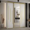 Kast CANNES 9-200 Breedte: 45 cm Korpus: wit Front: wit Lijst: goudkleurig