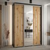 Kast CANNES 9-180 Breedte: 45 cm Korpus: zwart Front: artisan eiken Lijst: zilverkleurig