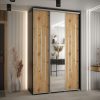 Kast CANNES 9-160 Breedte: 45 cm Korpus: zwart Front: artisan eiken Lijst: zilverkleurig