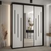 Kast CANNES 9-190 Breedte: 45 cm Korpus: zwart Front: wit Lijst: zwart
