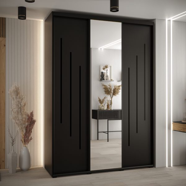 Kast CANNES 9-180 Breedte: 45 cm Korpus: zwart Front: zwart Lijst: zwart