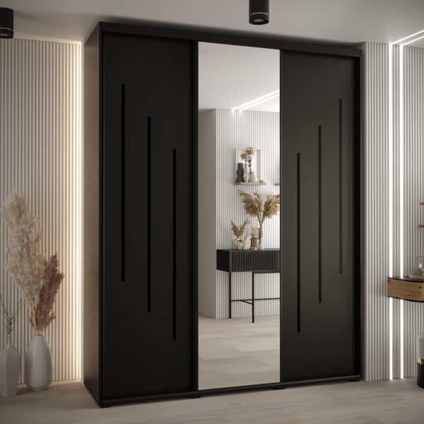 Kast CANNES 9-190 Breedte: 45 cm Korpus: zwart Front: zwart Lijst: zwart