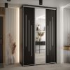 Kast CANNES 9-150 Breedte: 45 cm Korpus:zwart Front: zwart Lijst: zilverkleurig