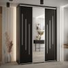 Kast CANNES 9-180 Breedte: 45 cm Korpus:zwart Front: zwart Lijst: zilverkleurig