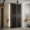 Kast CANNES 10-110 Breedte: 45 cm Korpus:zwart Front: zwart Lijst: zilverkleurig