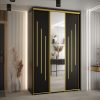 Kast CANNES 9-160 Breedte: 45 cm Korpus: zwart Front: zwart Lijst: goudkleurig ,spiegel