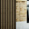 Zwart mat met lamellen artisan + spiegel