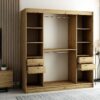 Interieur van LAMELO 200 kleerkast met laden