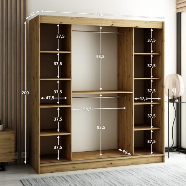 Afmetingen kast 180 cm