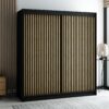 Zwarte LAMELO I kast met lattenfronten in loft-stijl, ruim en functioneel