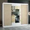 LAMELO II 250 witte kast met lamellen en spiegel. Deze kledingkast is extreem ruim en functioneel
