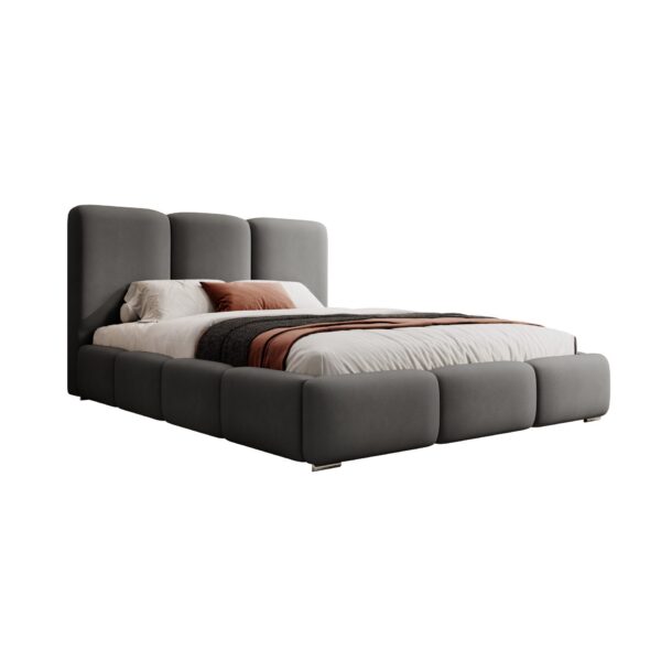 Gestoffeerd bed MAFFO met hoog hoofdbord en opbergruimte MAFFO