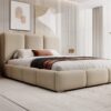 Gestoffeerd bed MAFFO met hoog hoofdbord en opbergruimte MAFFO