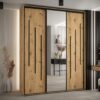 Kast CANNES 9-190 Breedte: 45 cm Korpus: wit Front: artisan eiken Lijst: zwart