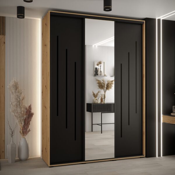 Kast CANNES 9-170 Breedte: 45 cm Korpus: artisan eiken Front: zwart Lijst: zwart Kast CANNES 8-200 Breedte: 45 cm Korpus: artisan eiken Front: zwart Lijst: zwart