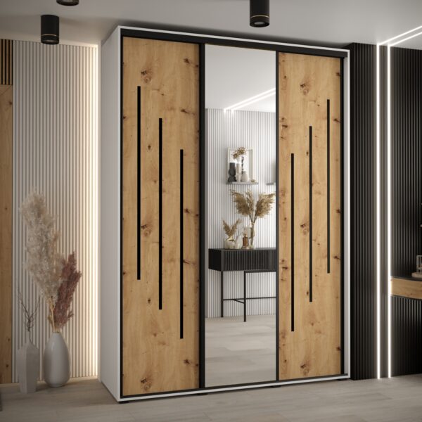 Kast CANNES 9-170 Breedte: 45 cm Korpus: wit Front: artisan eiken Lijst: zwart