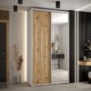 Kast CANNES 9-130 Breedte: 45 cm Korpus: wit Front: artisan eiken Lijst: zilverkleurig