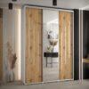 Kast CANNES 9-170 Breedte: 45 cm Korpus: wit Front: artisan eiken Lijst: zilverkleurig