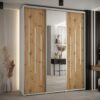 Kast CANNES 9-190 Breedte: 45 cm Korpus: wit Front: artisan eiken Lijst: zilverkleurig