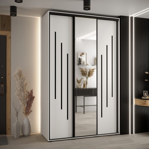 Kast CANNES 9-150 Breedte: 45 cm Korpus: wit Front: wit Lijst: zwart