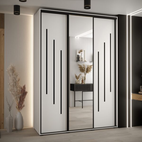Kast CANNES 9-170 Breedte: 45 cm Korpus: wit Front: wit Lijst: zwart