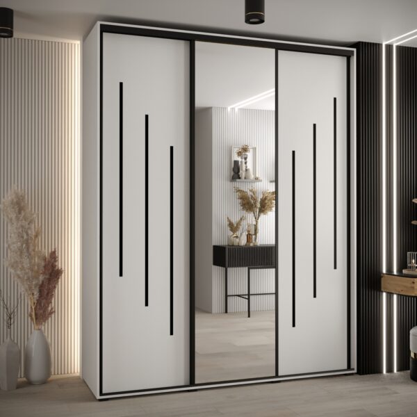 Kast CANNES 9-190 Breedte: 45 cm Korpus: wit Front: wit Lijst: zwart