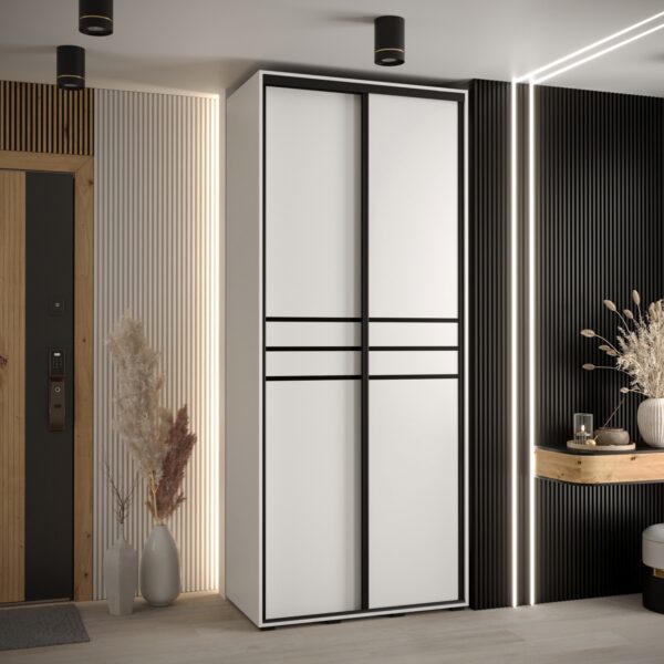 Kast CANNES 10-110 Breedte: 45 cm Korpus: wit Front: wit Lijst: zwart