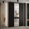 Kast CANNES 9-170 Breedte: 45 cm Korpus: wit Front: zwart Lijst: zwart