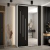 Kast CANNES 9-130 Breedte: 45 cm Korpus: wit Front: zwart Lijst: zilverkleurig
