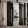 Kast CANNES 9-190 Breedte: 45 cm Korpus: wit Front: zwart Lijst: zilverkleurig