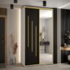 Kast CANNES 9-130 Breedte: 45 cm Korpus: wit Front: zwart Lijst: goudkleurig