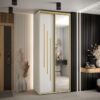 Kast CANNES 9-100 Breedte: 45 cm Korpus: wit Front: wit Lijst: goudkleurig