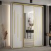 Kast CANNES 9-190 Breedte: 45 cm Korpus: wit Front: wit Lijst: goudkleurig