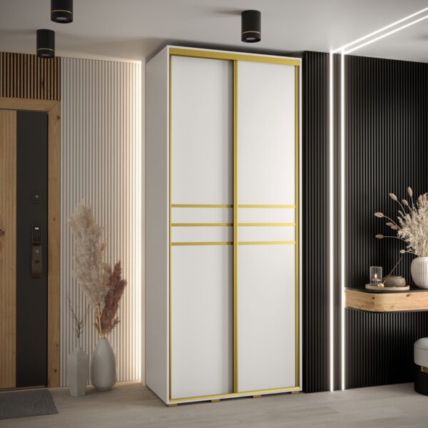 Kast CANNES 10-110 Breedte: 45 cm Korpus: wit Front: wit Lijst: goudkleurig