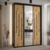 Kast CANNES 9-170 Breedte: 45 cm Korpus: zwart Front: artisan eiken Lijst: zwart