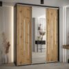 Kast CANNES 9-190 Breedte: 45 cm Korpus: zwart Front: artisan eiken Lijst: zilverkleurig