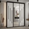 Kast CANNES 9-190 Breedte: 45 cm Korpus: zwart Front: wit Lijst: zwart