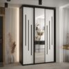 Kast CANNES 9-150 Breedte: 45 cm Korpus: zwart Front: wit Lijst: zwart