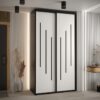 Szafa CANNES 8-140 szerokość 45cm korpus czarny Front biały listwa czarna