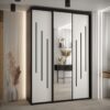 Kast CANNES 9-170 Breedte: 45 cm Korpus: zwart Front: wit Lijst: zwart