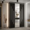 Kast CANNES 9-150 Breedte: 45 cm Korpus:zwart Front: zwart Lijst: zilverkleurig