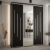 Kast CANNES 9-190 Breedte: 45 cm Korpus:zwart Front: zwart Lijst: zilverkleurig
