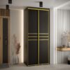Kast CANNES 10-110 Breedte: 45 cm Korpus: zwart Front: zwart Lijst: goudkleurig