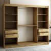 Interieur van kast 250 met planken, roedes en laden. Ruim en functioneel