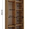 Afmetingen van de kast 110cm/60/205
