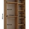 Afmetingen van de kast 130cm/60/205